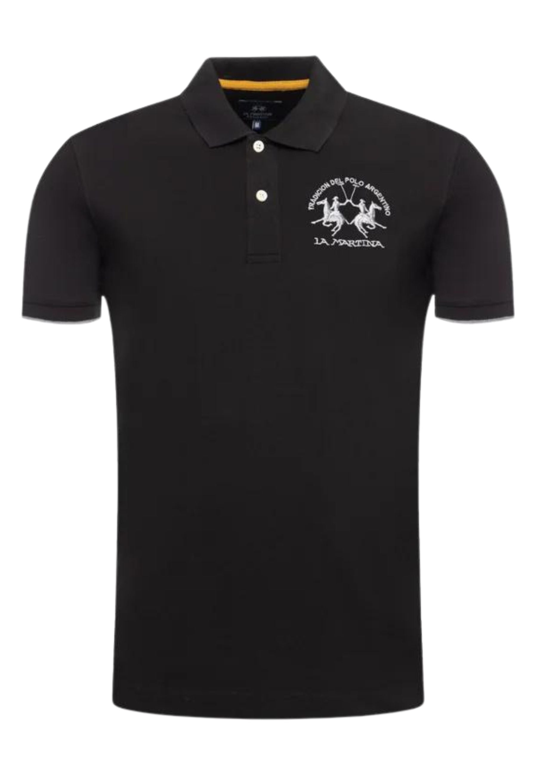 La Martina Polo Maniche Corte Cotone Nero Uomo