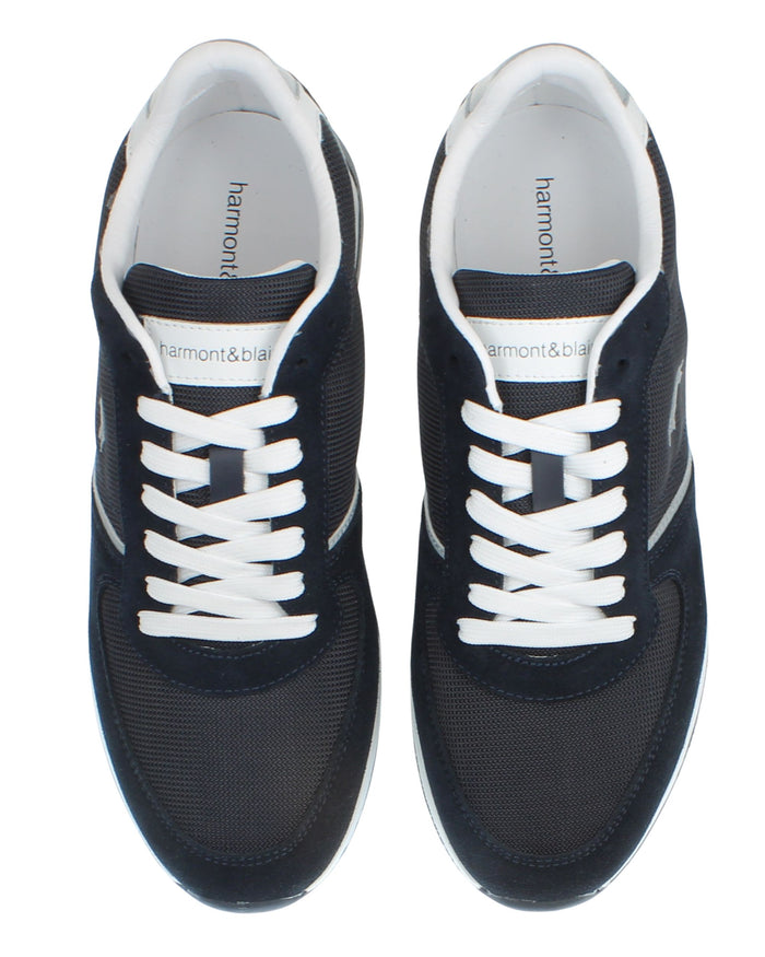 Harmont & Blaine Sneakers Pelle con Logo Bassotto Blu 3