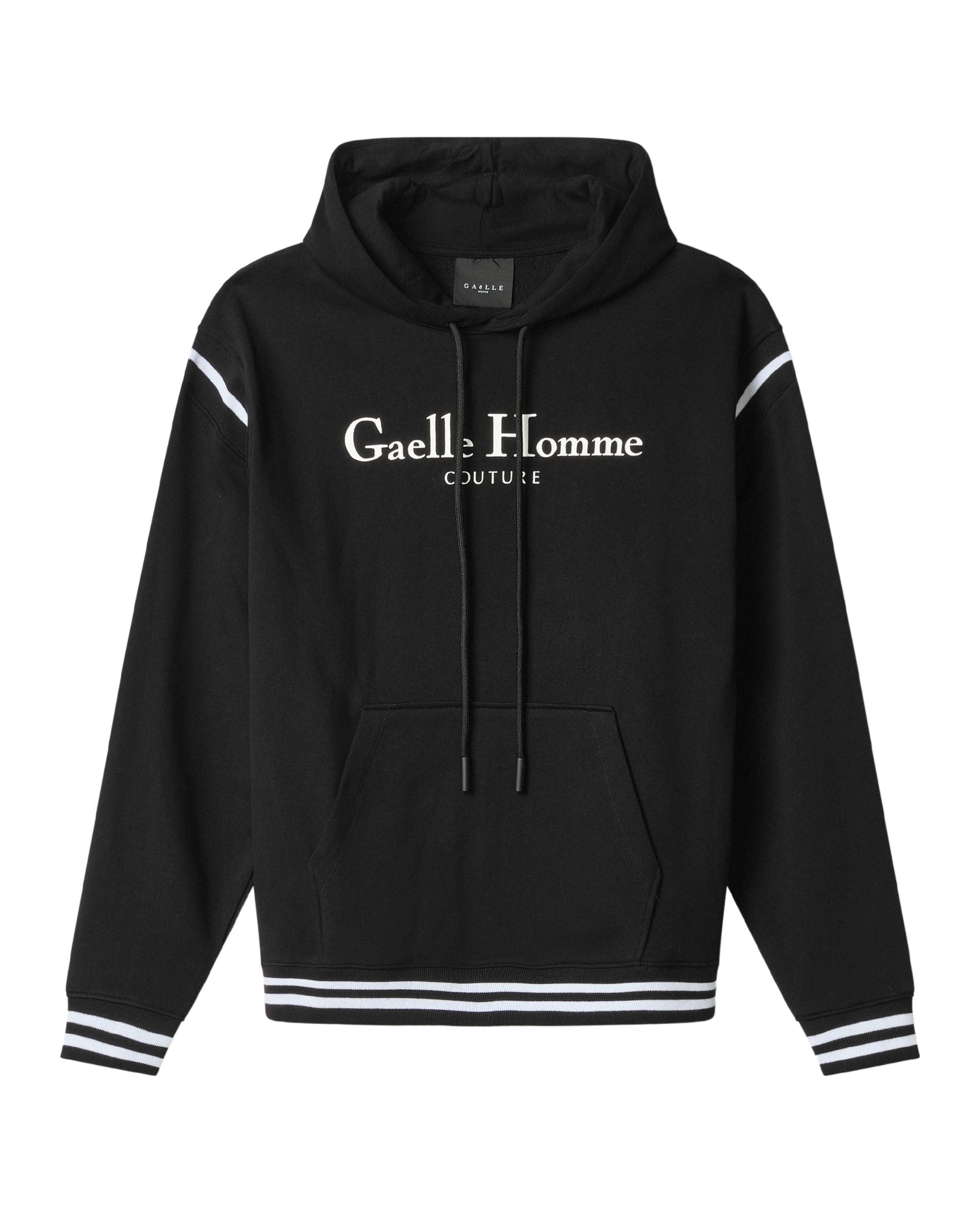 Gaelle Felpa con Cappuccio Logo Esteso Centrale Cotone Nero