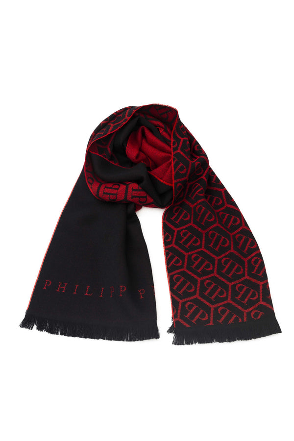 Philipp Plein Stola Logo All Over Rosso