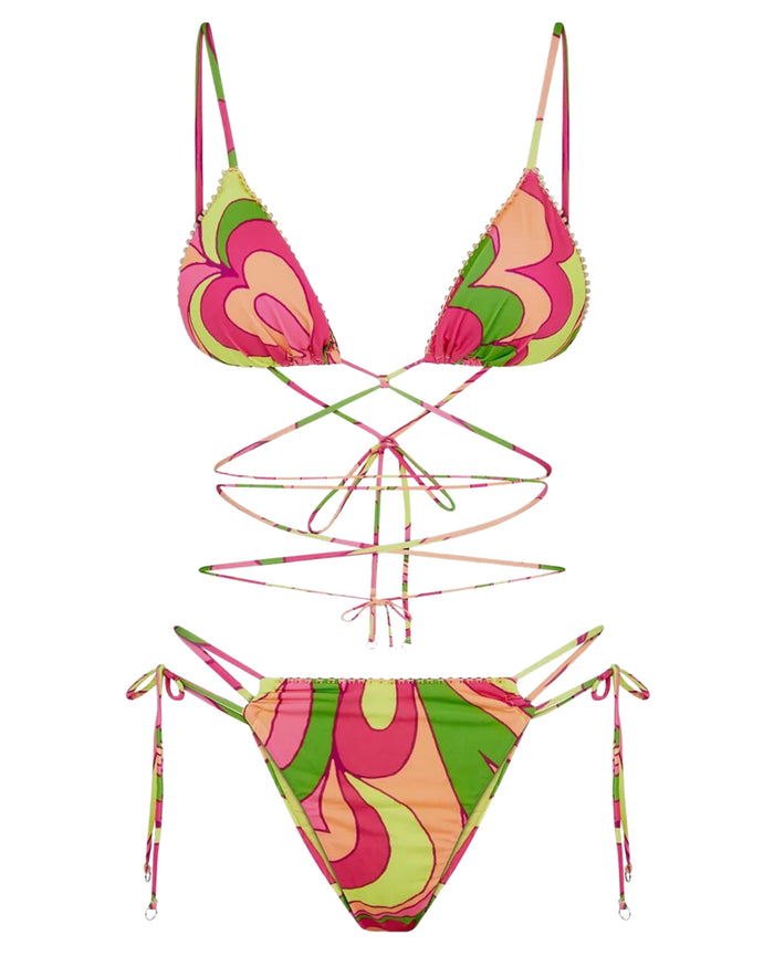 Mefui Bikini Triangolo E Slip Regolabile 'wet' Multicolore Donna 1