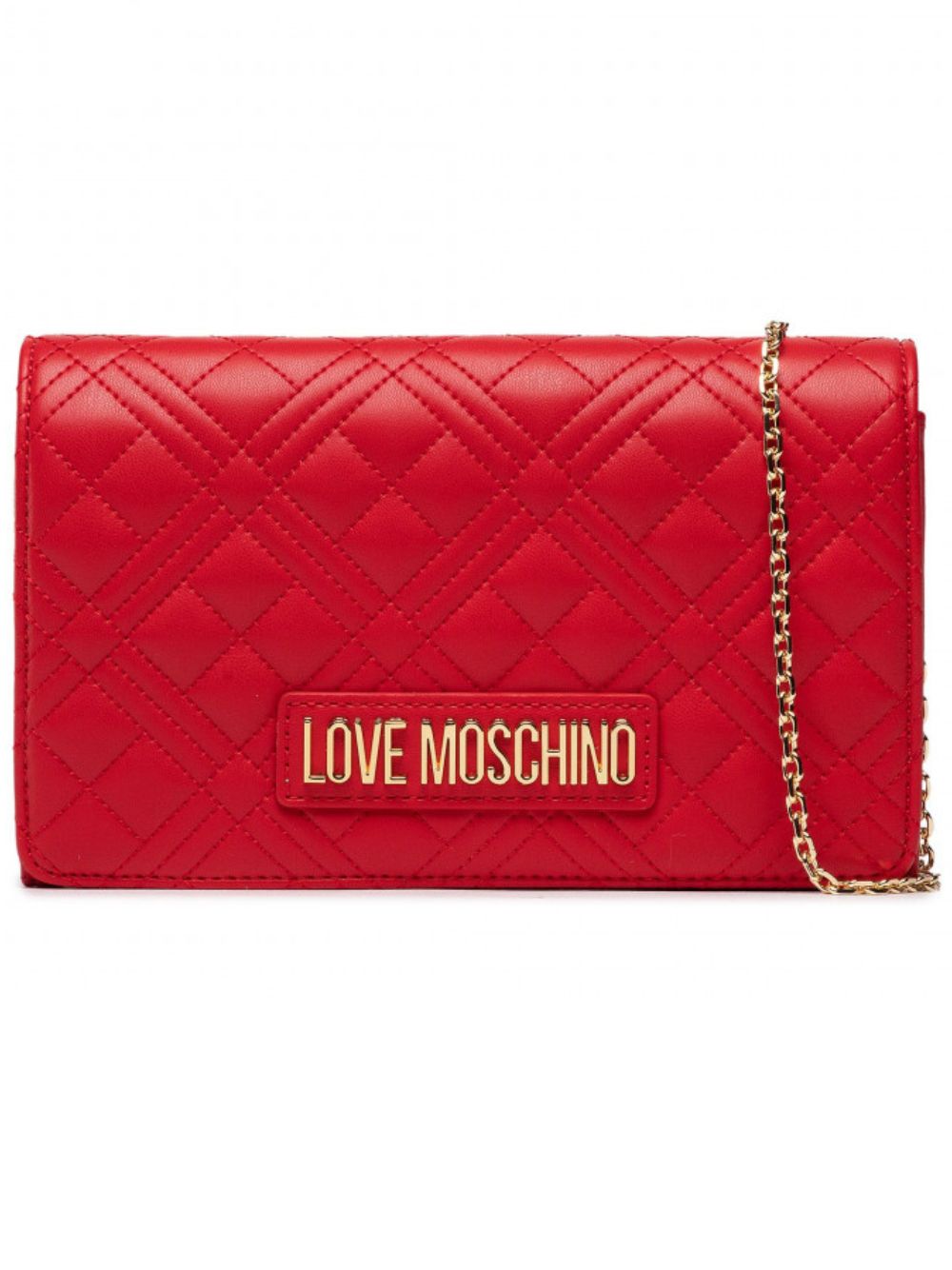Love Moschino Red Quilted Shoulder Bag Clutch