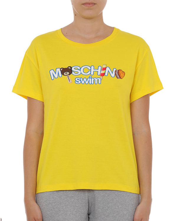Moschino Swim Cotone Logo Gelato Giallo