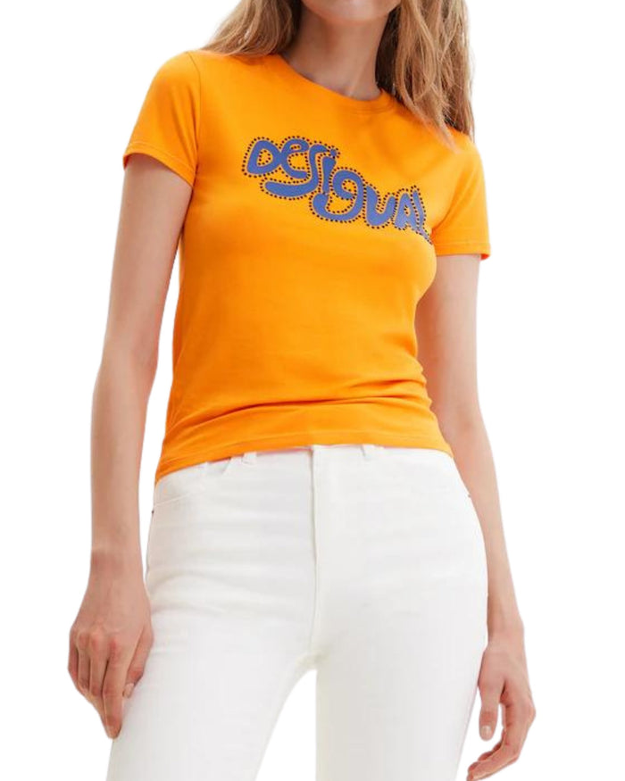 Desigual Woman T-shirt "barcelona" Arancione Donna 2