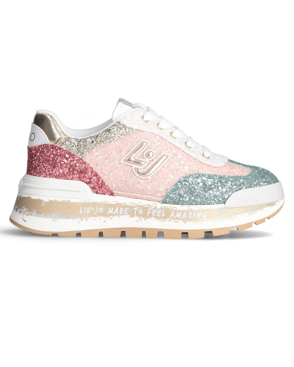 Liu Jo Sneakers Amazing Pelle Glitter Multicolore