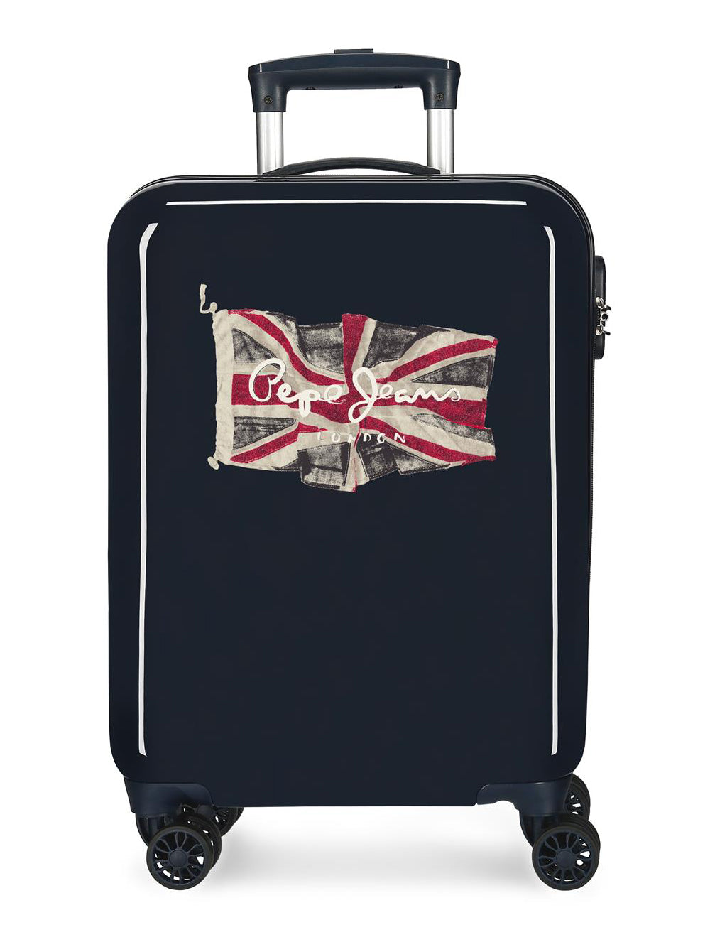 Pepe Jeans Abs 55 Cm 4 Ruote Valigia Viaggio Cabin Flag London Uk