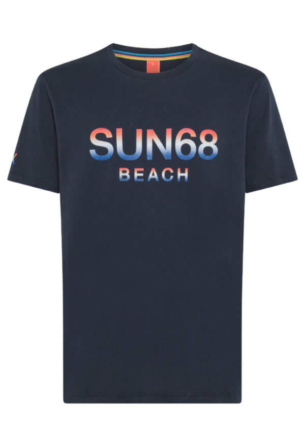 Sun68 Maglietta Manica Corta Big Logo Blu