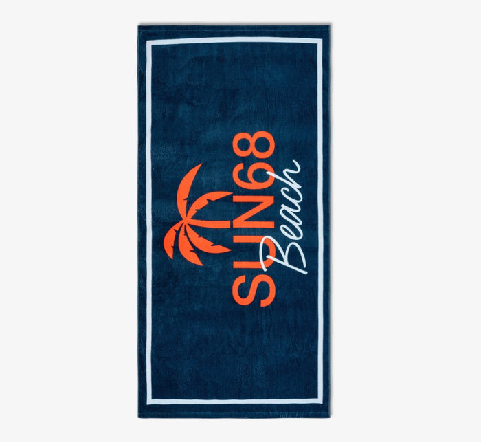Sun68 Telo Mare Big Towel Logo 100% Cotone Arancio 1