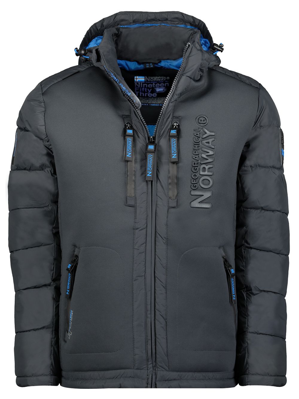 Geographical Norway Down Bomber Parka Outdoor Hooded Grey Men – Looev