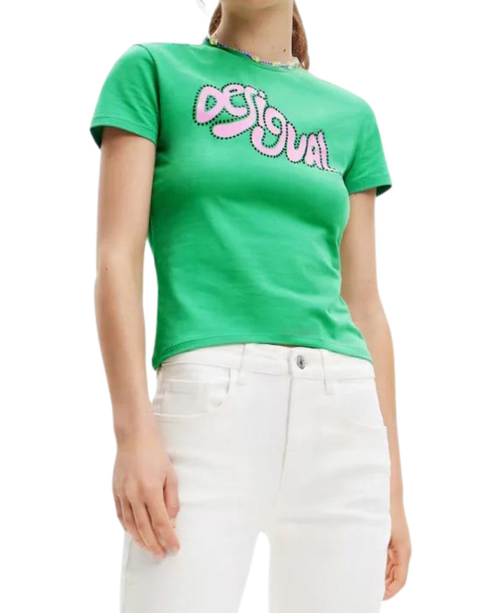 Desigual Woman T-shirt "barcelona" Verde Donna 2