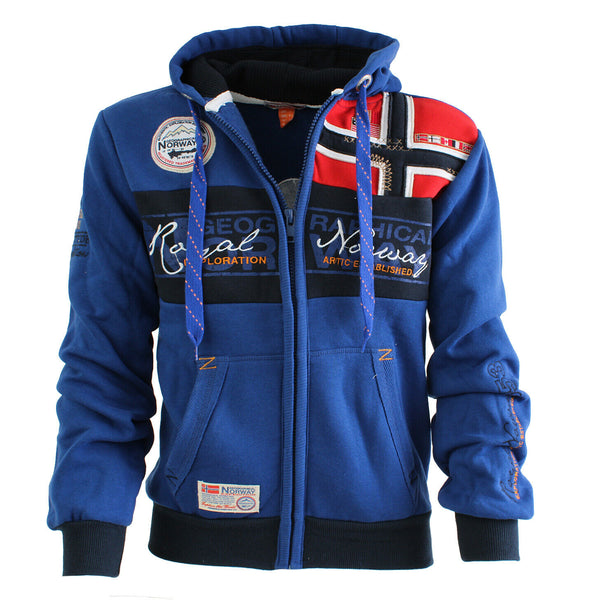 Geographical Norway Sweater Cappuccio Sport City Urban Blu Uomo