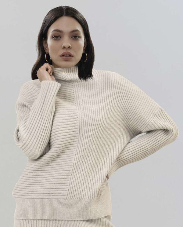 Whitewise Pullover Multi Coste Bianco Donna