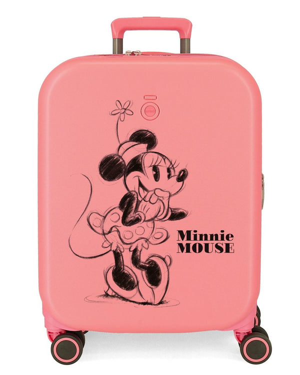 Disney Valigia Cabina 4 Ruote 55cm Minnie Happiness Rosa Donna