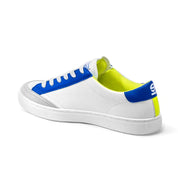 Sparco Scarpa S-Time Sneaker Casual in Ecopelle Bianco Azzurro Giallo Fluo Uomo