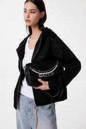 Gaelle Borsa a tracolla Regular Shoulder Strap Perle E Charms nero ecopelle