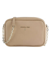 Patrizia Pepe Small Shoulder Bag with Gold Chain in White Leather