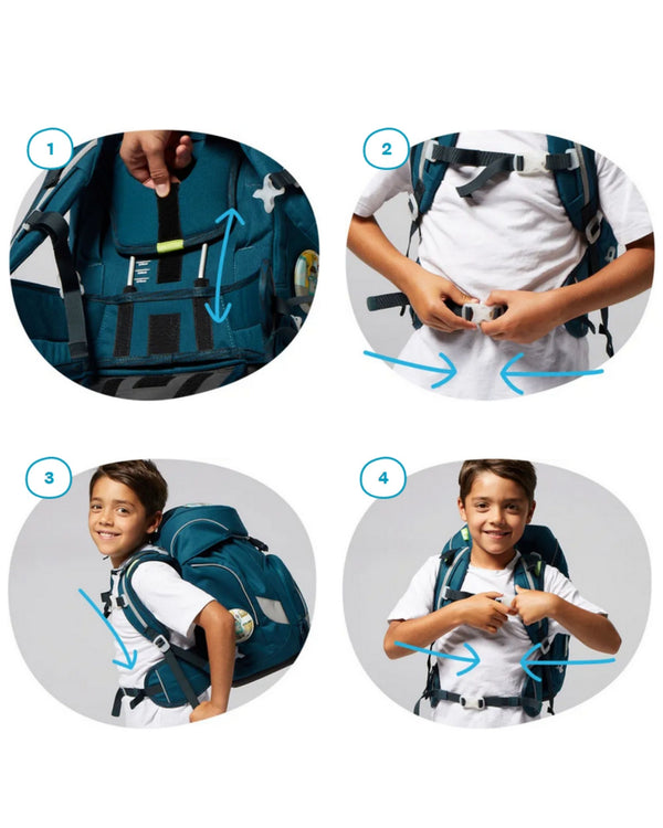 Ergobag Ergonomico Personalizzabile Eco Resistente Acqua Sporco Blu Bambino-2