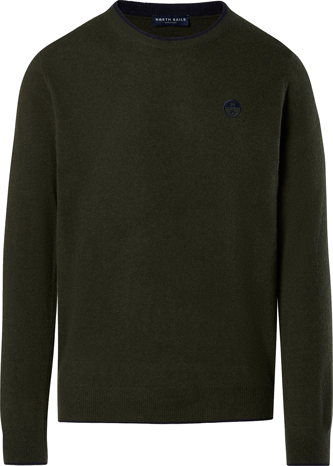 North Sails maglione misto cashmere GIROCOLLO LOGO ricamo finezza 12 699775 verde