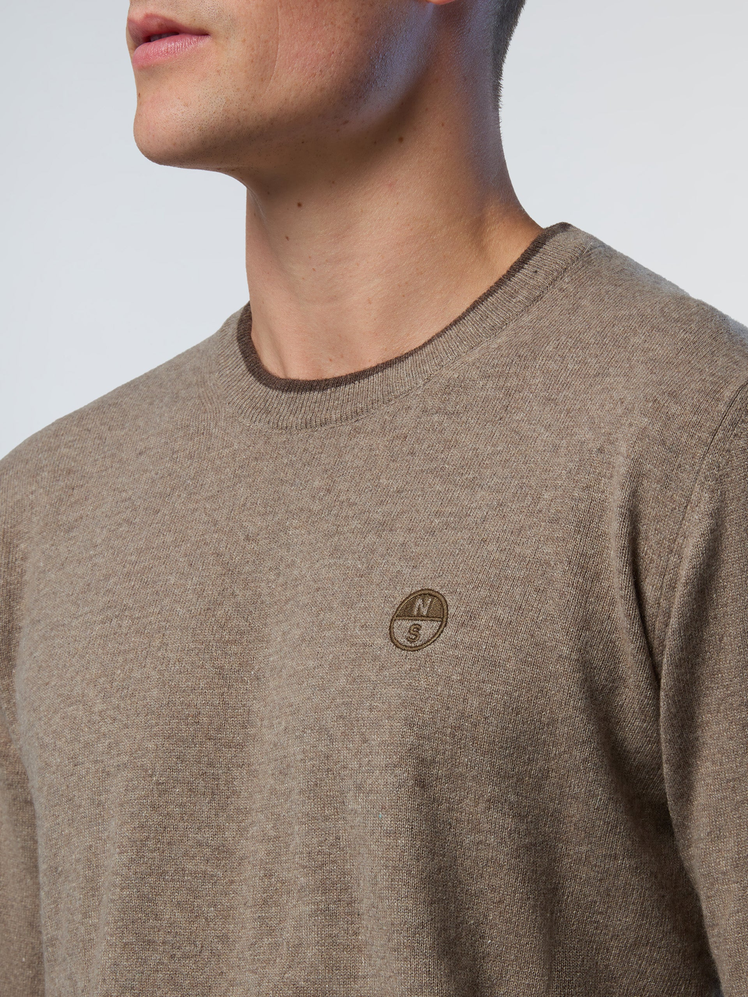 North Sails maglione misto cashmere GIROCOLLO LOGO ricamo finezza 12 699775 beige