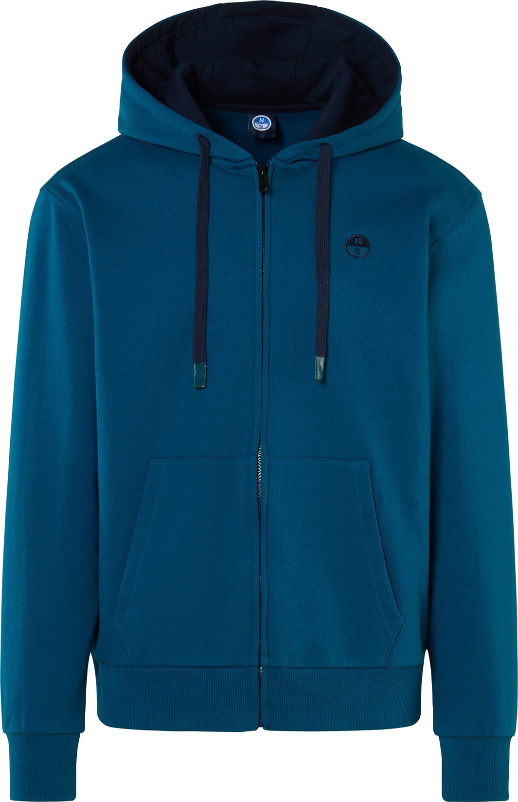 North Sails Felpa manica lunga Hoodie cappuccio full zip 691260 blu 0459