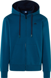 North Sails Felpa manica lunga Hoodie cappuccio full zip 691260 blu 0459