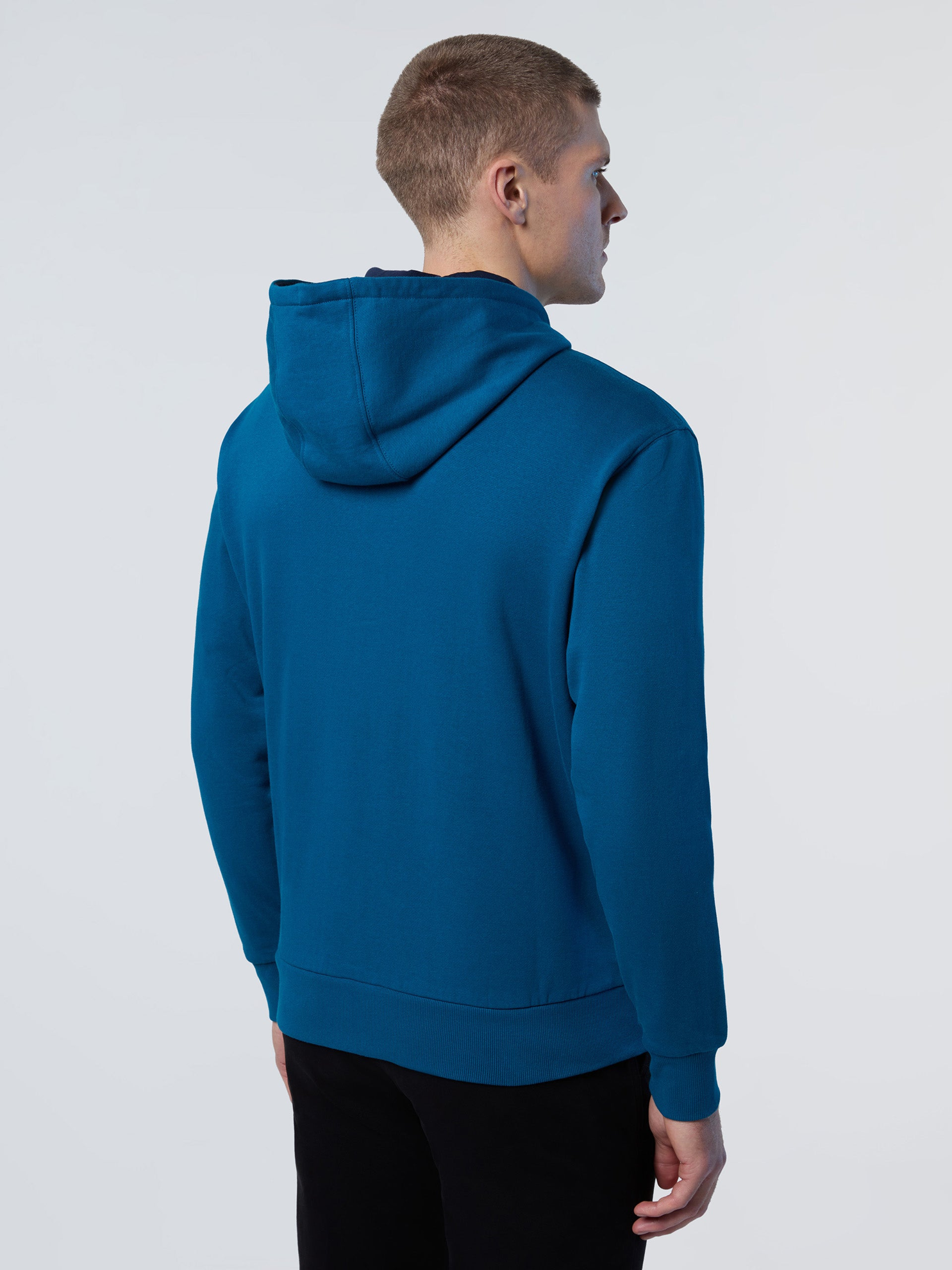 North Sails Felpa manica lunga Hoodie cappuccio full zip 691260 blu 0459