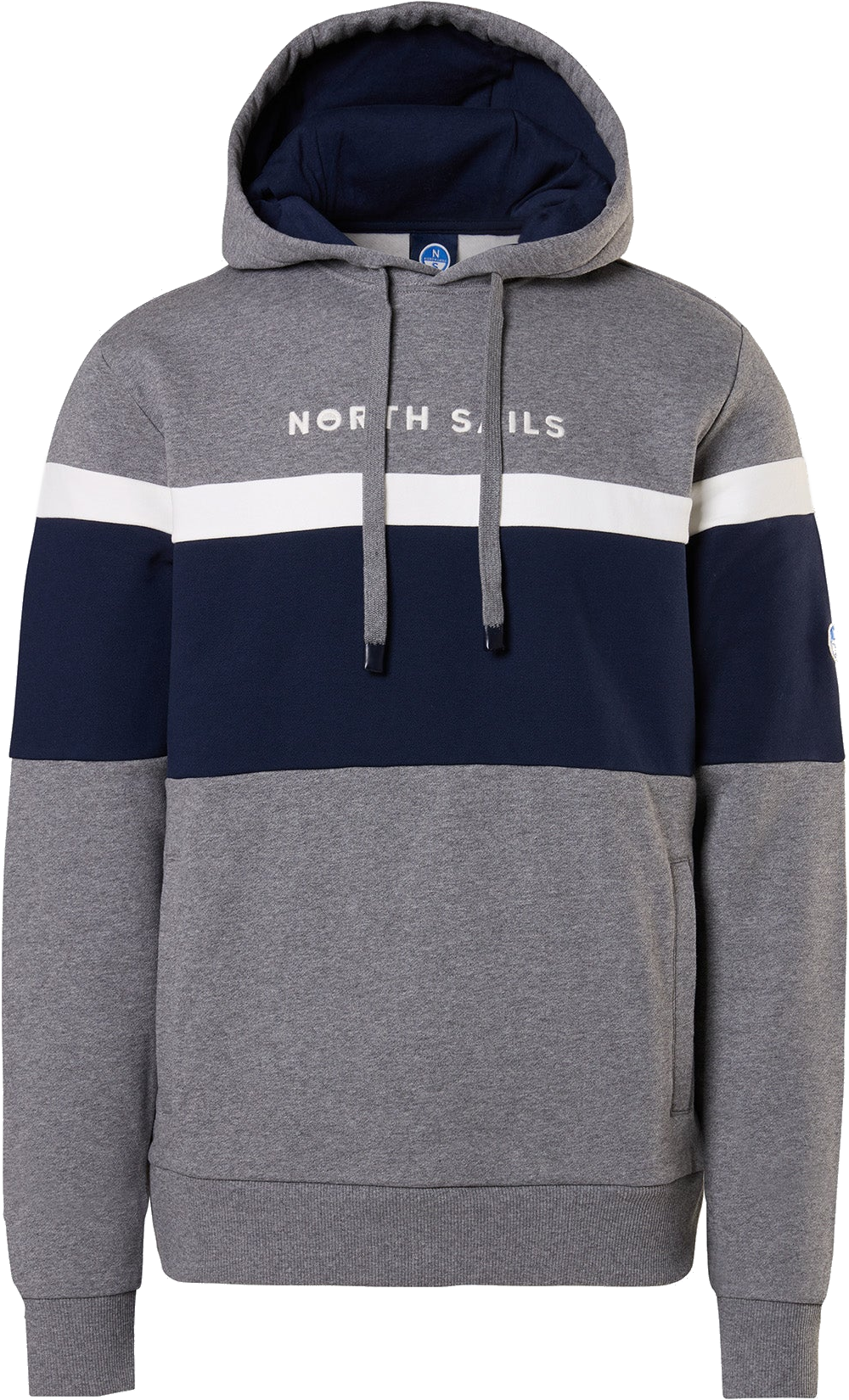 North Sails Felpa manica lunga Hoodie cappuccio full zip 691263 grigio scuro 0928