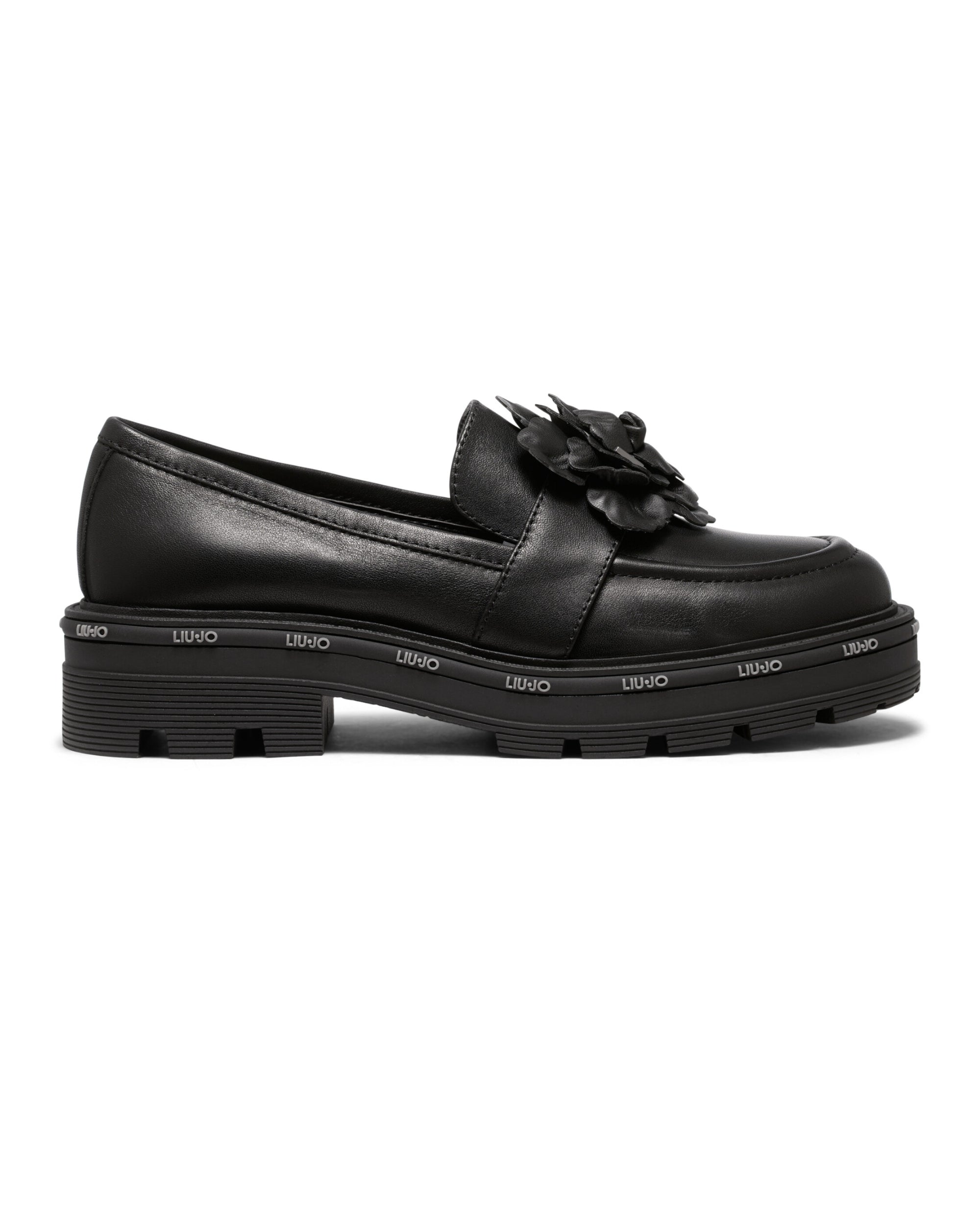 Liu Jo Black Leather Moccasin