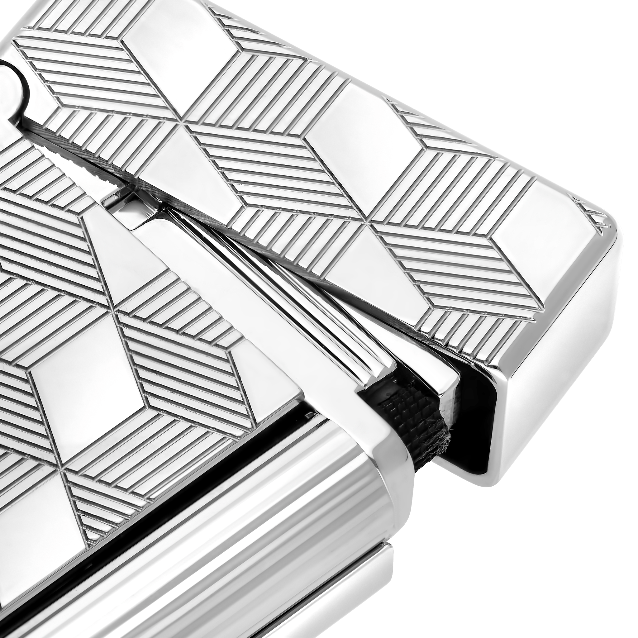 S.t.dupont Accendino Le Grand Linea 2 Cube Palladio guilloché Made in France