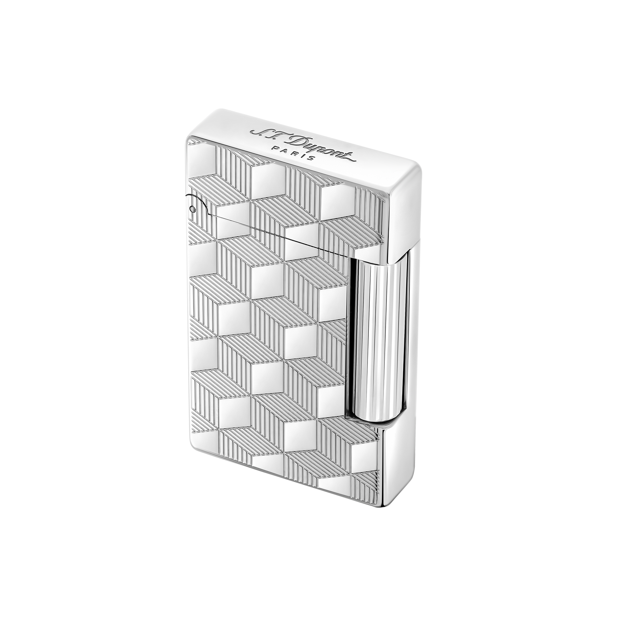 S.t.dupont Accendino Le Grand Linea 2 Cube Palladio guilloché Made in France