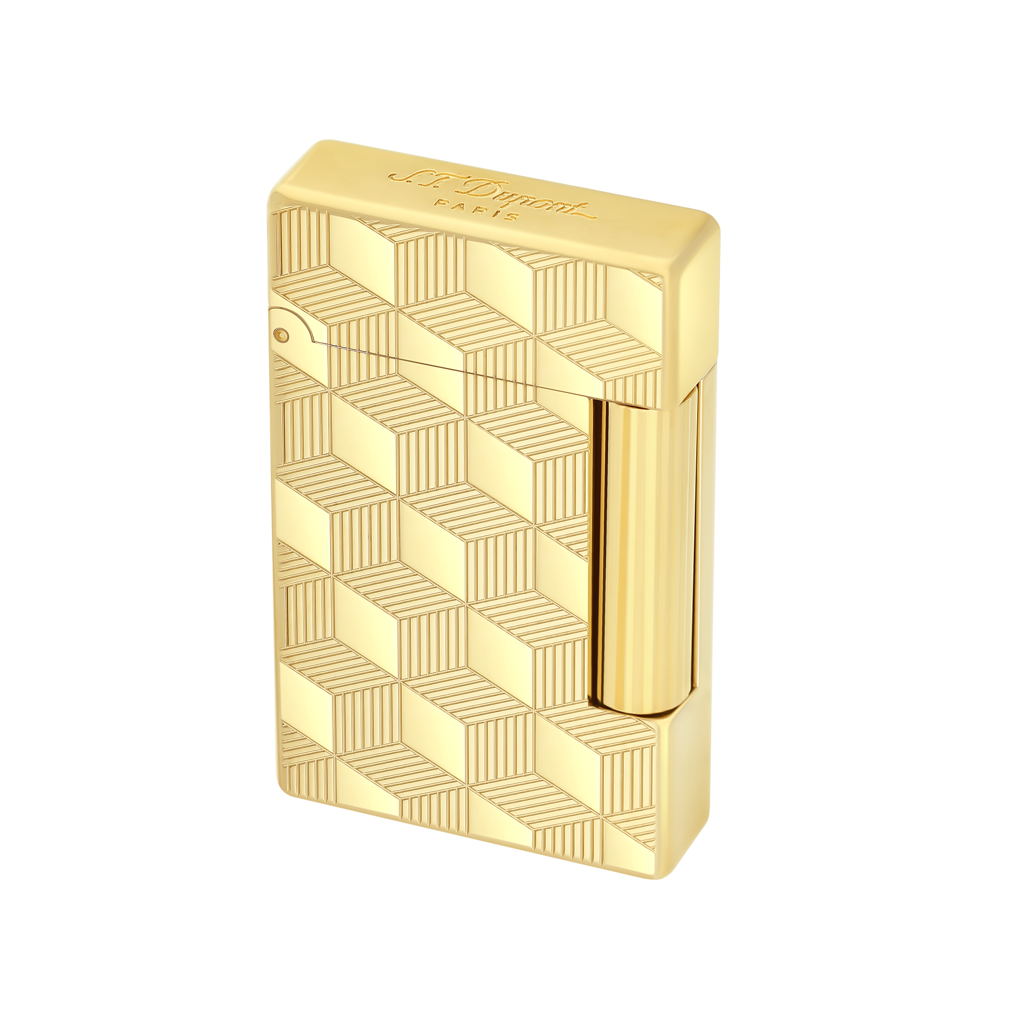 S.t.dupont Le Grand Linea 2 Cube Oro Gold guilloché Made in France