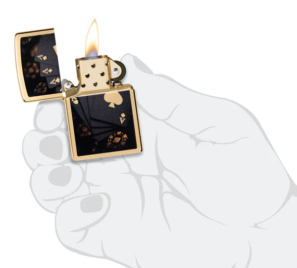 Zippo accendino ricaricabile antivento Made in USA Poker di Assi 47141