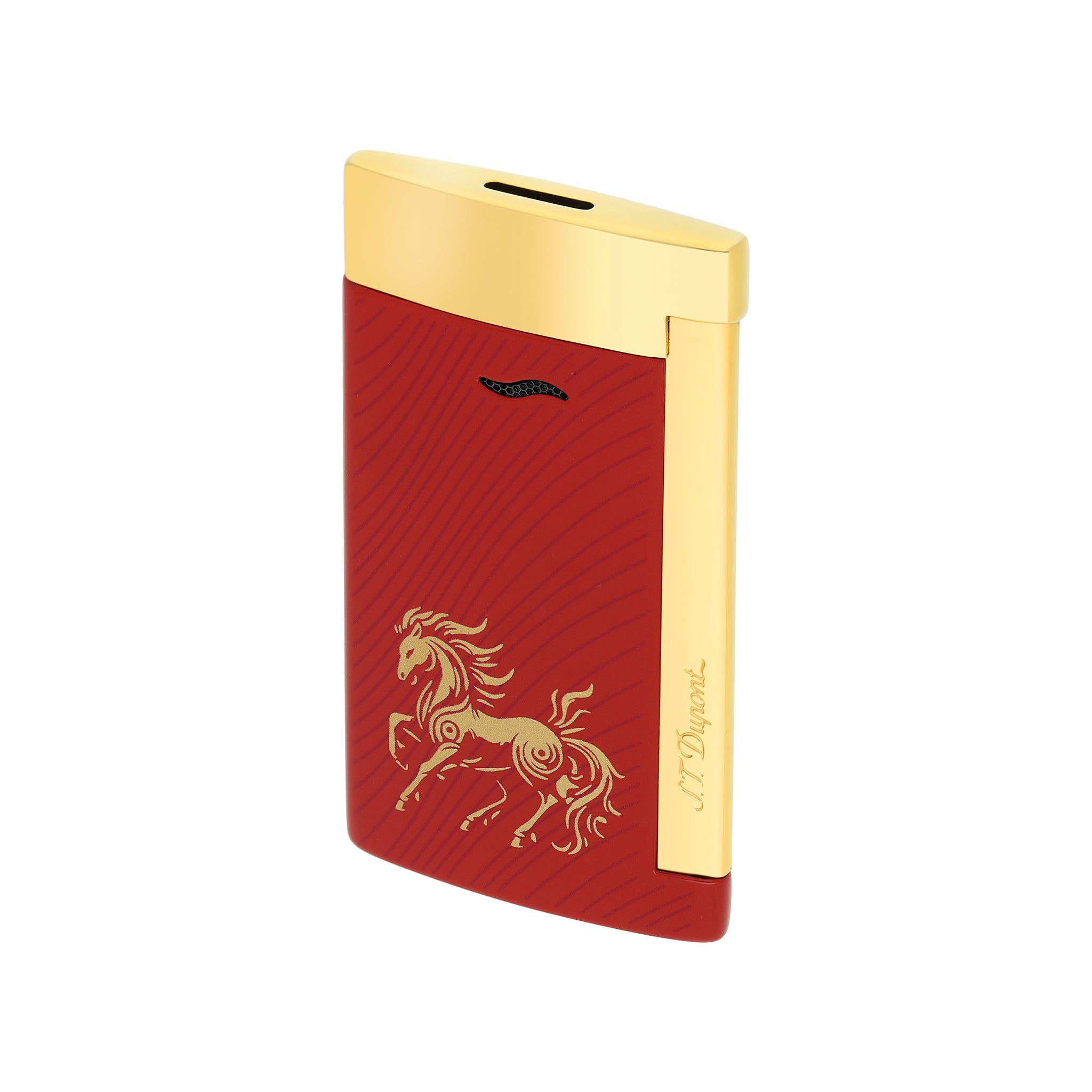S.t.dupont accendino SPECIAL EDITION LIMITED COLLECTOR'S cavallo Slim 7 laccato rosso lucido 027080
