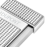 S.t.dupont accendino a gas Slim Sottile E Leggero Slimmy silver testa diamante 028120