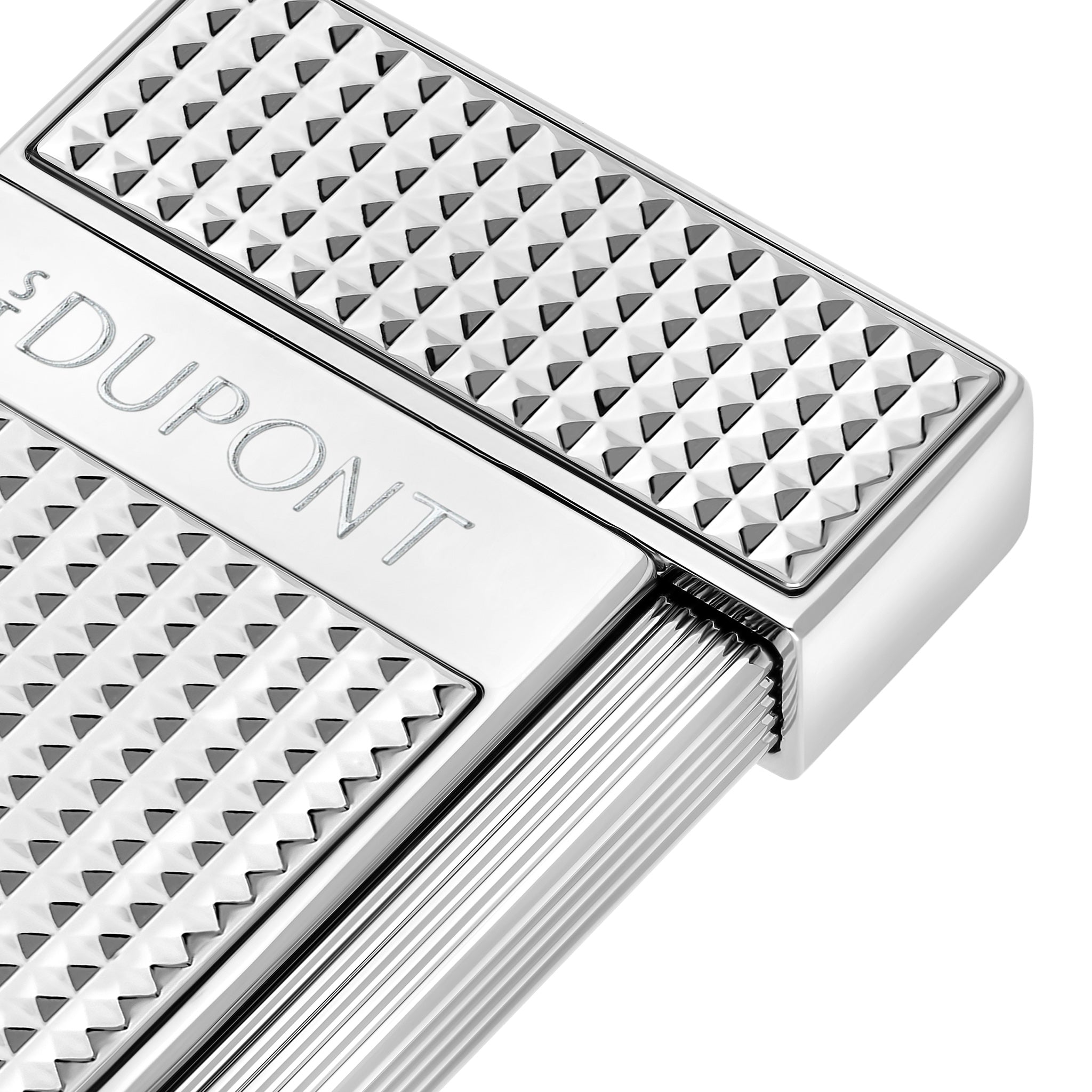 S.t.dupont accendino a gas Slim Sottile E Leggero Slimmy silver testa diamante 028120