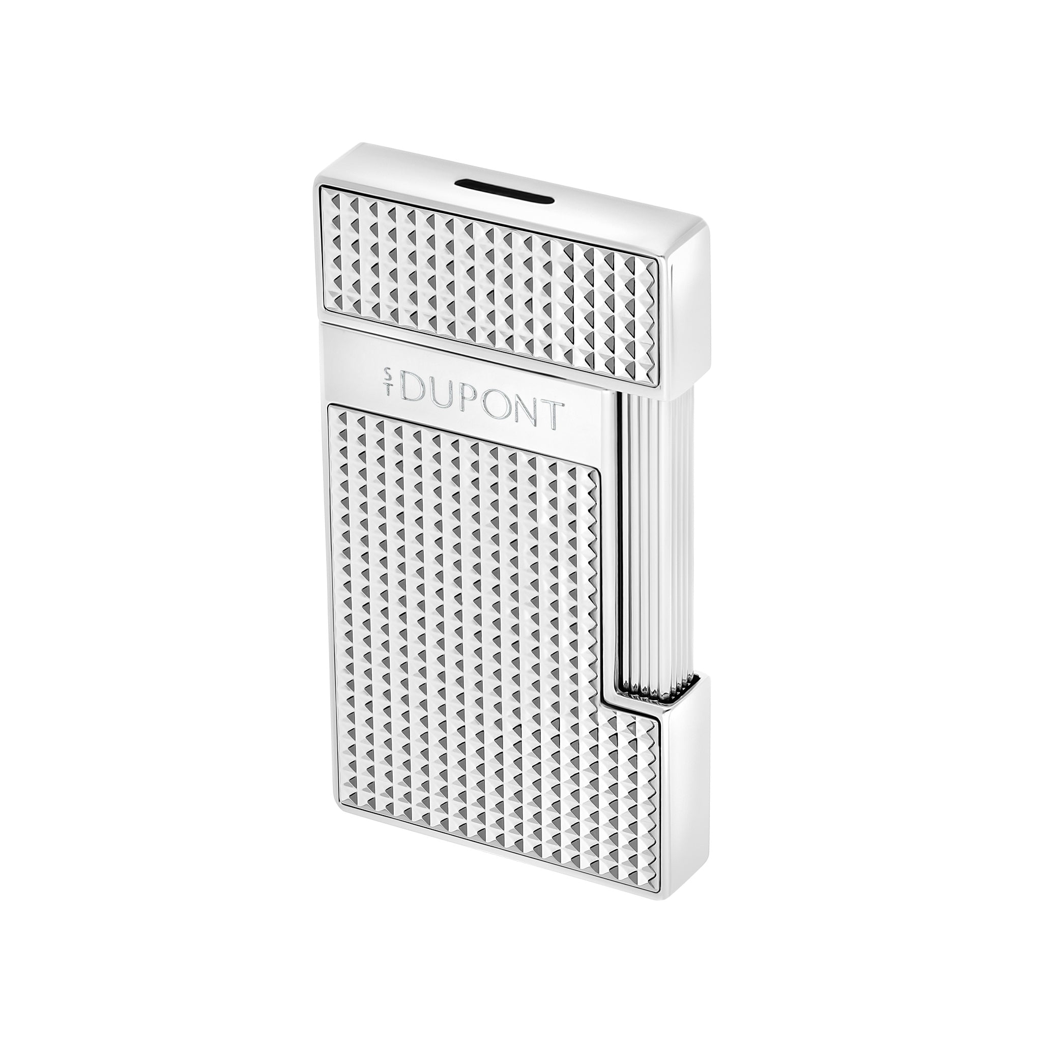 S.t.dupont accendino a gas Slim Sottile E Leggero Slimmy silver testa diamante 028120