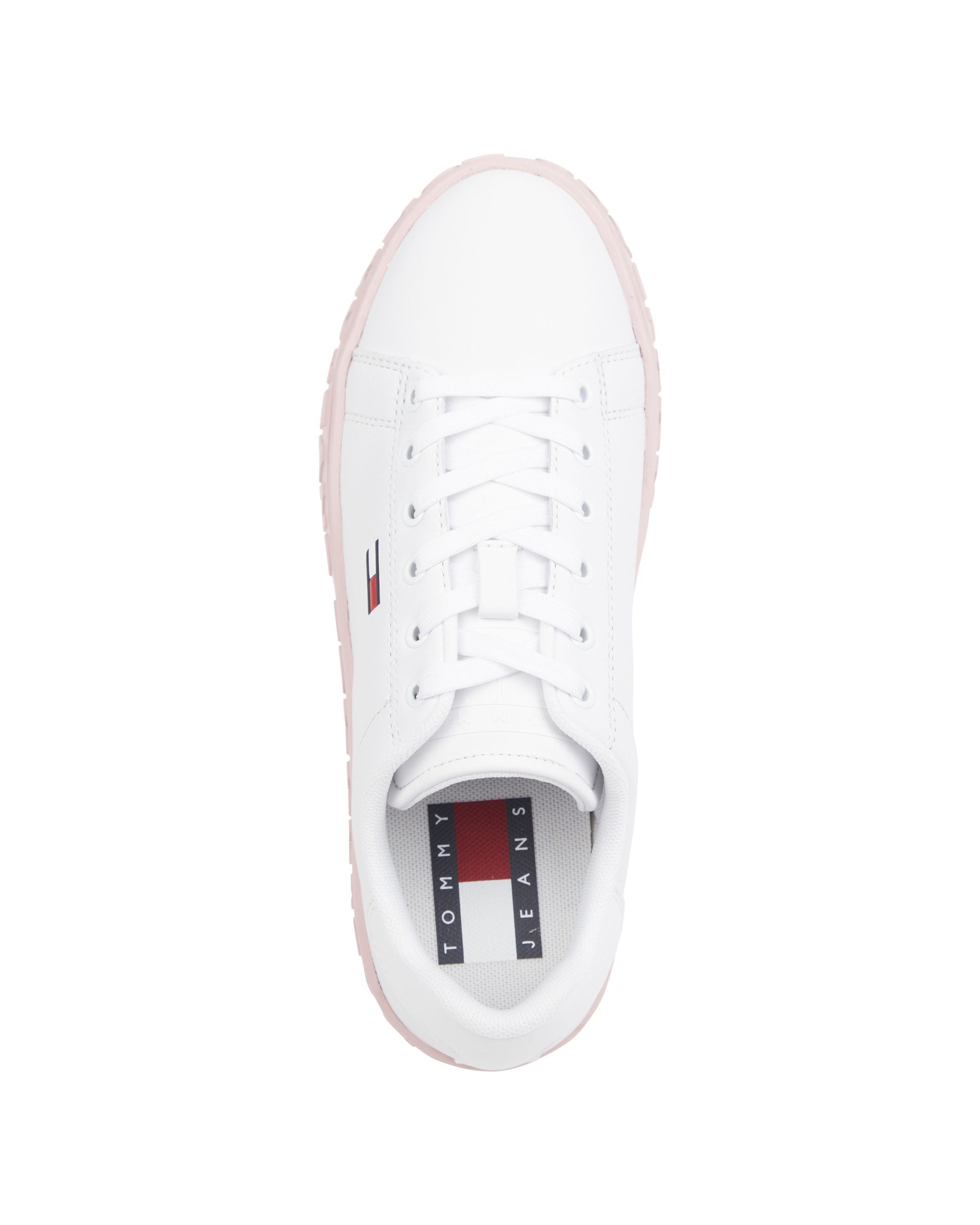 Tommy Jeans Pink Leather Sneakers