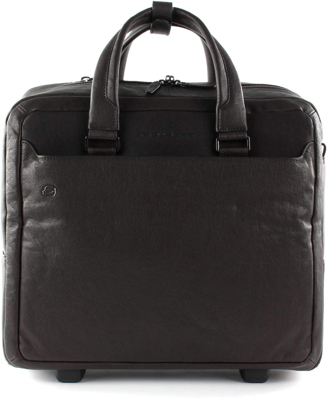 Piquadro Briefcase Trolley PC Holder Ipad 10.5 Inch Suitcase Black Square Brown Men