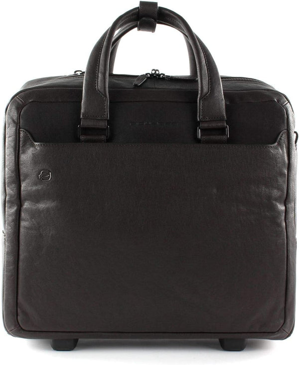 Piquadro Briefcase Trolley PC Holder Ipad 10.5 Inch Suitcase Black Square Brown Men-2