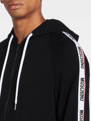 Moschino Underbear Full Zip Cotton Sweatshirt Black