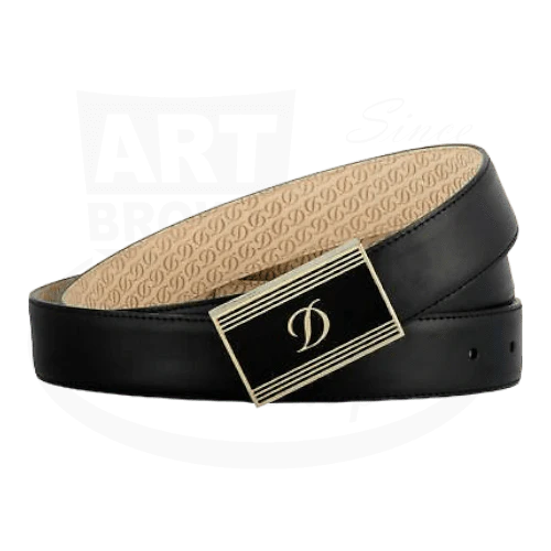 S.t.dupont cintura pelle made in france 100% artigianale nero oro