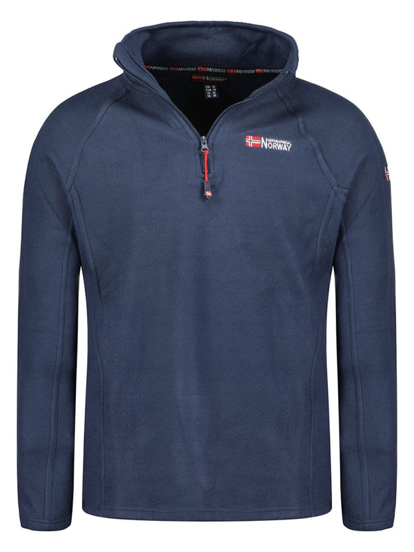 Geographical Norway Polar Felpa Mezza Half Zip Blu Uomo