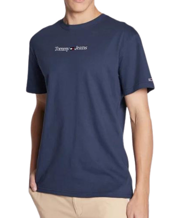 Tommy Jeans T-shirt TJM Classic Linear Cotone Blu