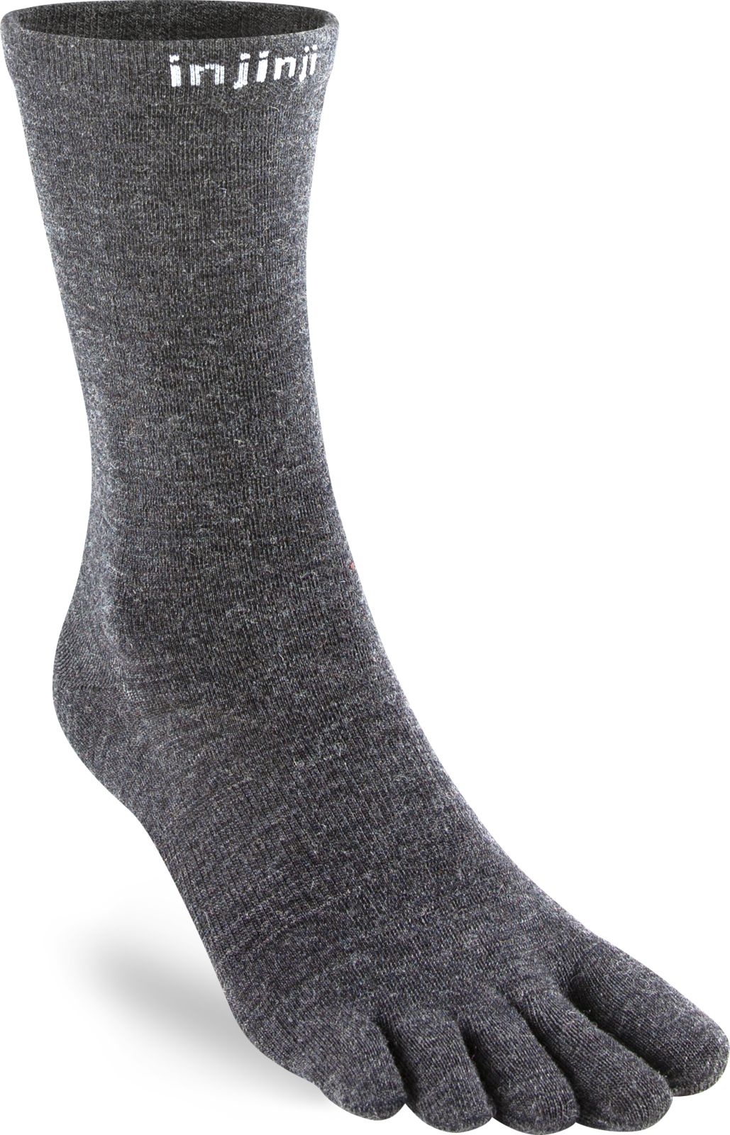 Injinji calze 5 dita da corsa Liner Crew Wool 060670 lana merino ardesia