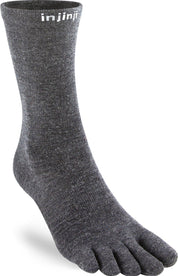 Injinji calze 5 dita da corsa Liner Crew Wool 060670 lana merino ardesia