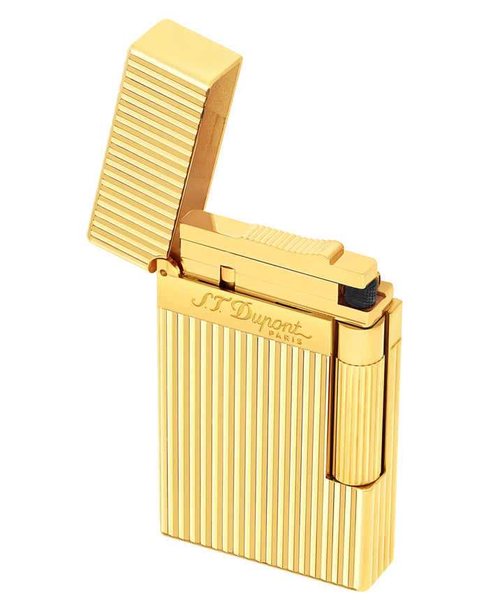 Stdupont Double Flame Plated Vertical Lines Gold Unisex 5