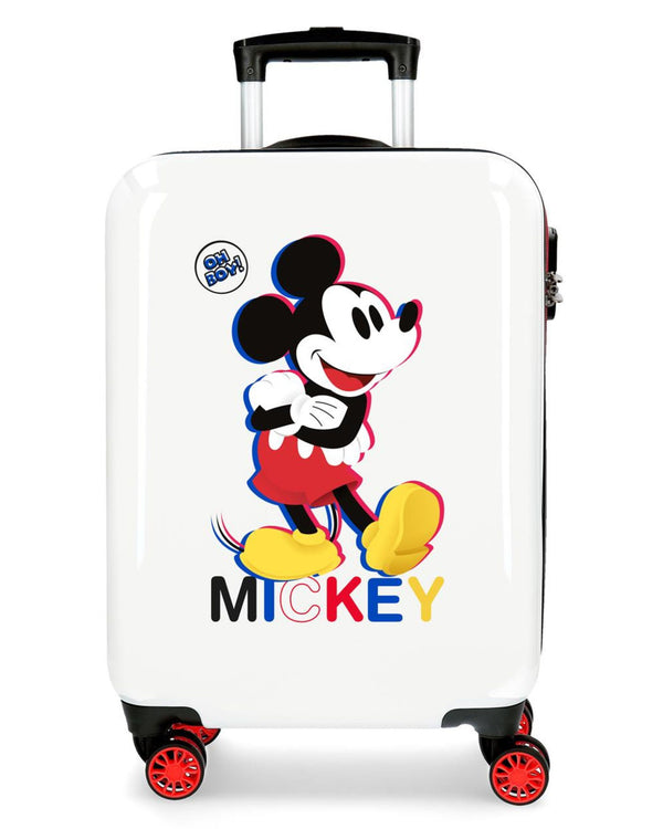 Disney Valigia 4 Ruote 55 Cm Mickey 3d Cabin Bianco Unisex