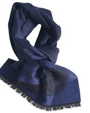 Versace Stole Pashmina Wool Blue