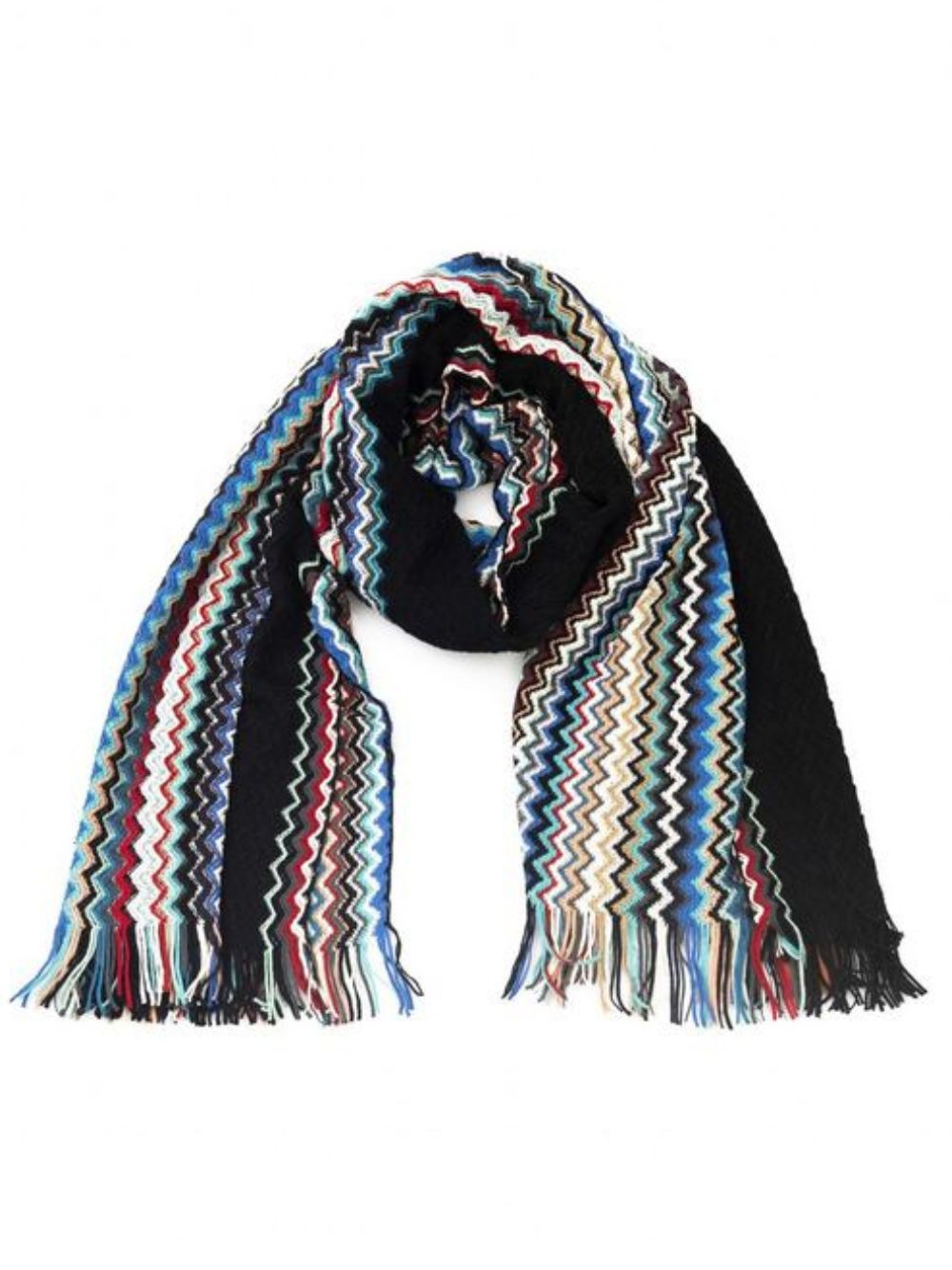 Missoni Geometric Pattern Stole Multicolor Wool