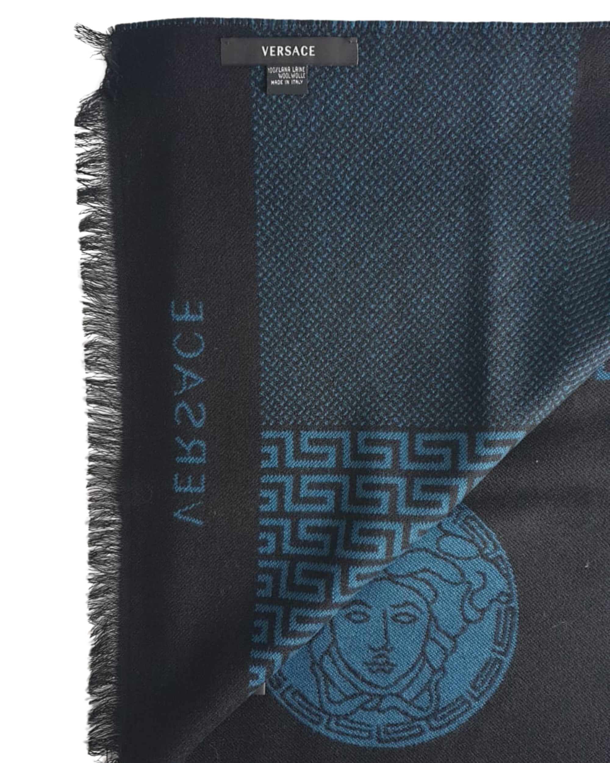 Versace Stola Pashmina Lana Blu